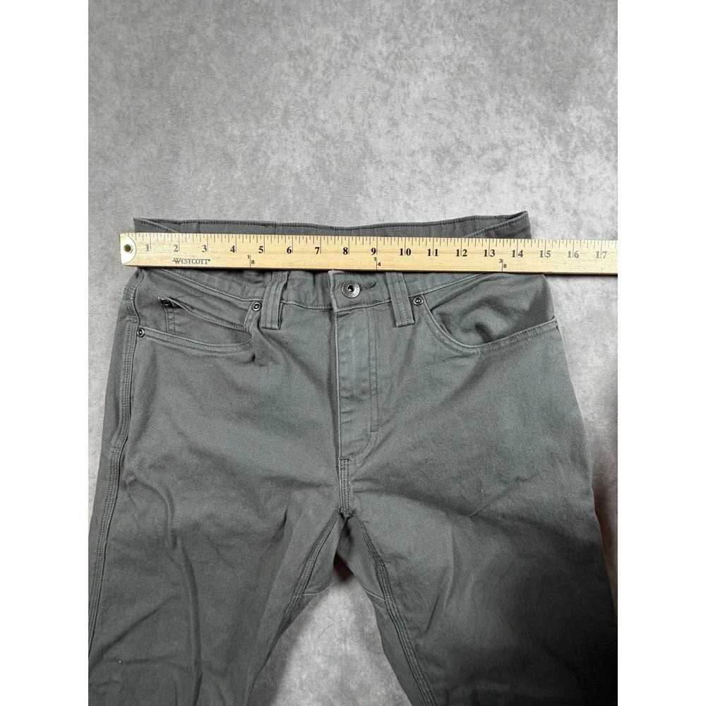 Duluth Trading Flex Fire Hose Mens 30x34 Work Pants Gray Cotton Canvas Slim Fit